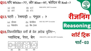 Reasoning प्रैक्टिस Set–03 | RPF Constable | RRB NTPC | SSC-GD | Mori Classes