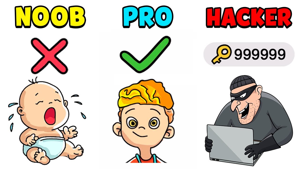 Noob Vs Pro Vs Hacker Brain Out Youtube - watch noob vs pro vs hacker roblox video download m4a