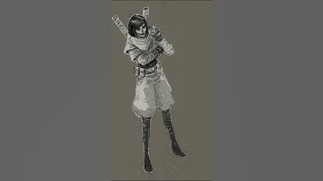 Ninja Drawing Sketch | Digital Art Timelapse Procreate #shorts