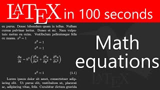 Math equations and expressions - LaTeX in 100 seconds