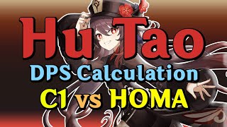 Hu Tao DPS Calculation: which one better, C1 or Staff of Homa? Includes ALL WEAPONS - Genshin Impact