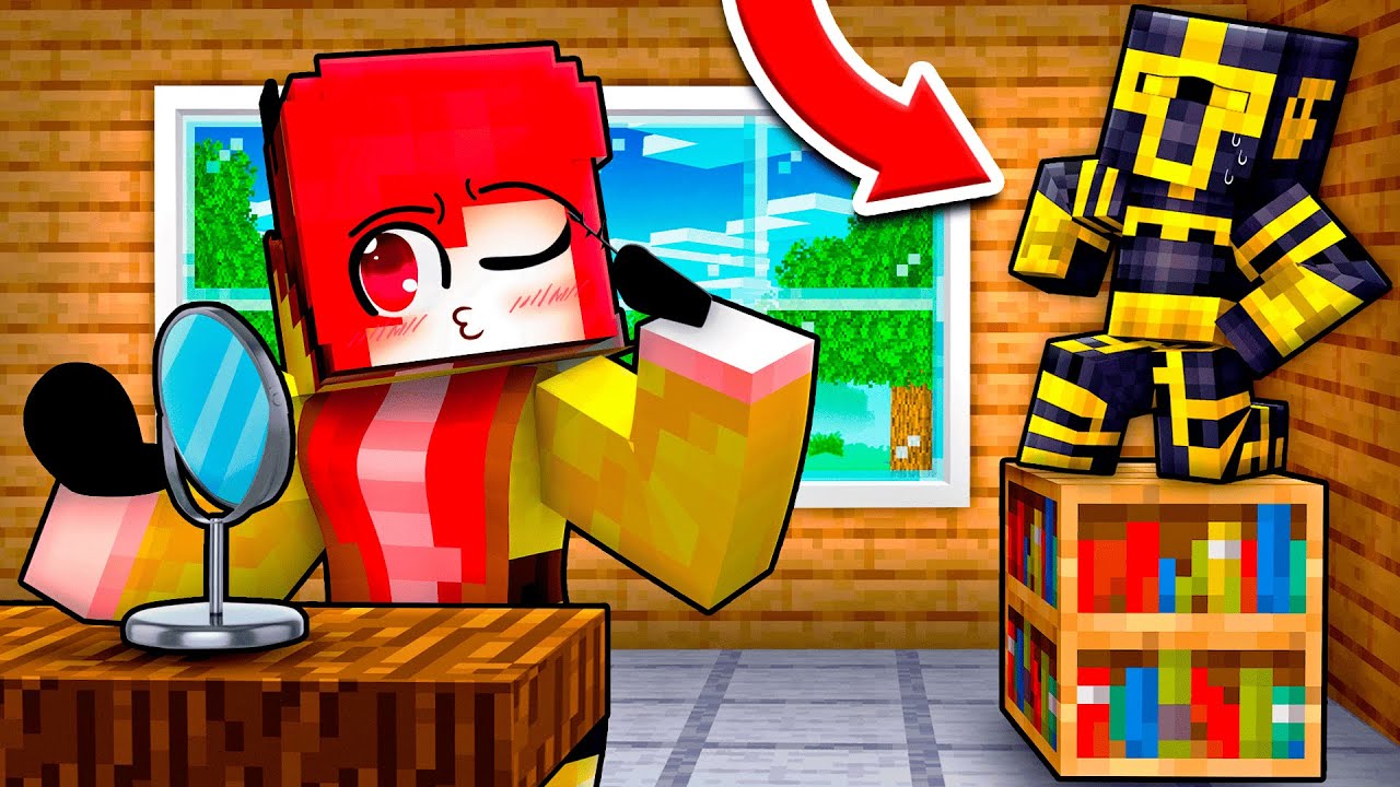 ME ESCONDÍ 100 HORAS EN LA CASA DE MI AMIGA EN MINECRAFT 😱