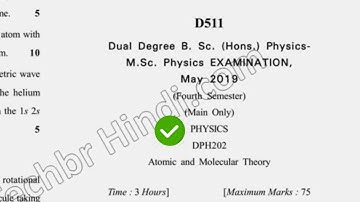 2019 Dcrust MSc Physics 4th Sem Atomic & Molecular Theory  Question Paper