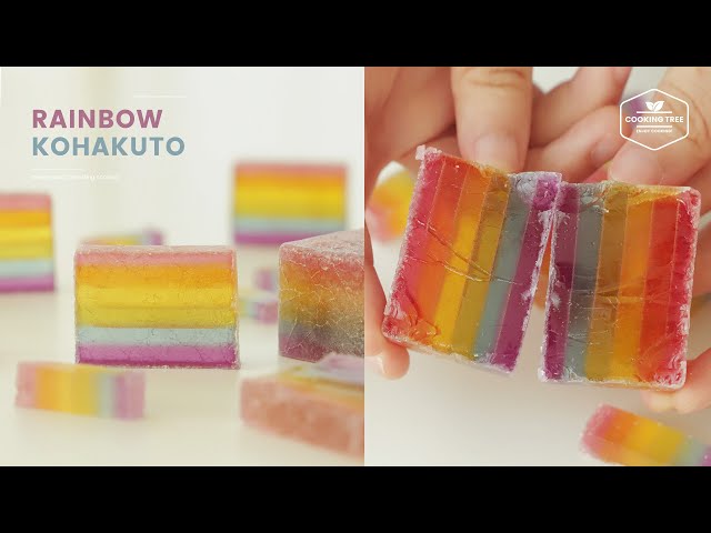 반짝반짝 영롱한✧*｡레인보우 코하쿠토 만들기 : Rainbow Kohakuto Recipe : レインボーコハクトウ | Cooking tree