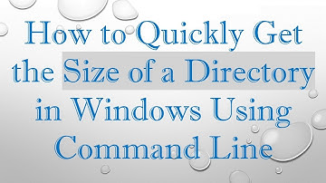 How to Quickly Get the Size of a Directory in Windows Using Command Line