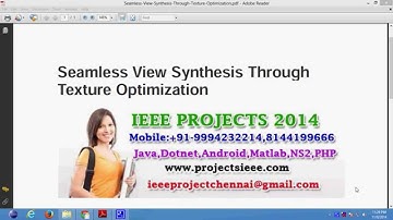 Seamless View Synthesis Through Texture Optimization