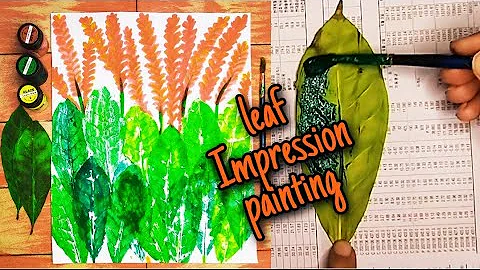 Leaf Impression printing/ Leaf Painting Art/DIY Leaf printing Idea/Painting wallMate/#CA