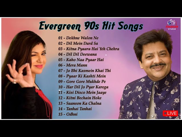 Best Of Alka Yagnik And Udit Narayan Songs | Evergreen 90's Romantic Songs #bollywood #90severgreen class=