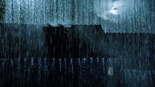 Fall Asleep Fast in UNDER 3 Minutes with Huge Rainstorm on Old Roof & Strong Thunder Sounds at Night