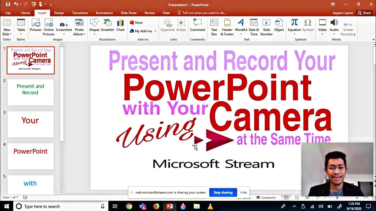 record powerpoint presentation with camera