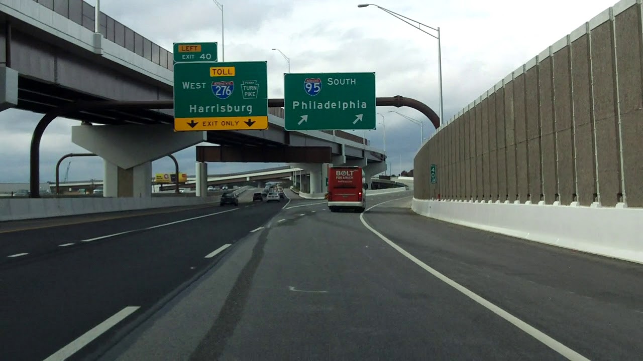 Pennsylvania Turnpike (Interstate 95 Exits 42 to 39) south/westbound YouTube