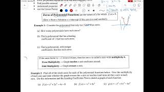 Pre Calc Polynomials Notes 7 Part 1