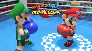 Mario & Sonic At The Olympic Games Tokyo 2020 Boxing Gameplay Luigi VS Peach Vector & Mario CPU Hard