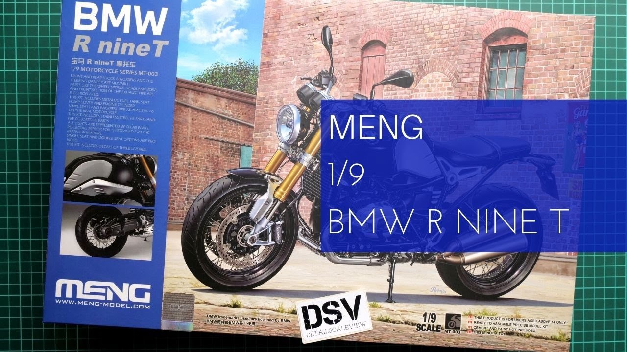 Meng MT-003 1/9 Ölçek, BMW R nineT Motorsiklet, Plastik Model Kiti