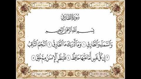 سورة الطارق، مكتوبة، حسن صالح، بدون اعلانات