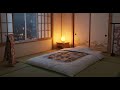 🔴 Japanese Cozy Bedroom Night | City Rain Sounds &amp; Warm Light for Deep Sleep