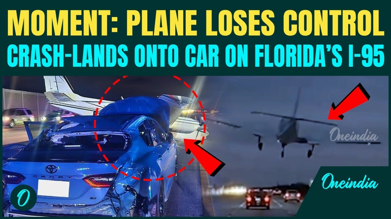 U.S BREAKING: Out-of-Control Plane Slams Into Car During Florida Highway Landing | Shocking Video