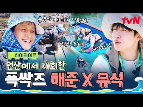 "아빠가 배 타지 말랬지!" 폭싹 부자 해준X유석의 눈물겨운(?) 재회 현장 ㅠㅠ #highlight #언니네산지직송3 EP.2