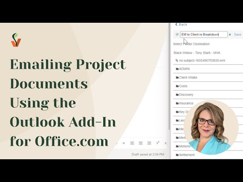 Emailing Filevine Project Documents Using the Outlook Add-In for Office.com