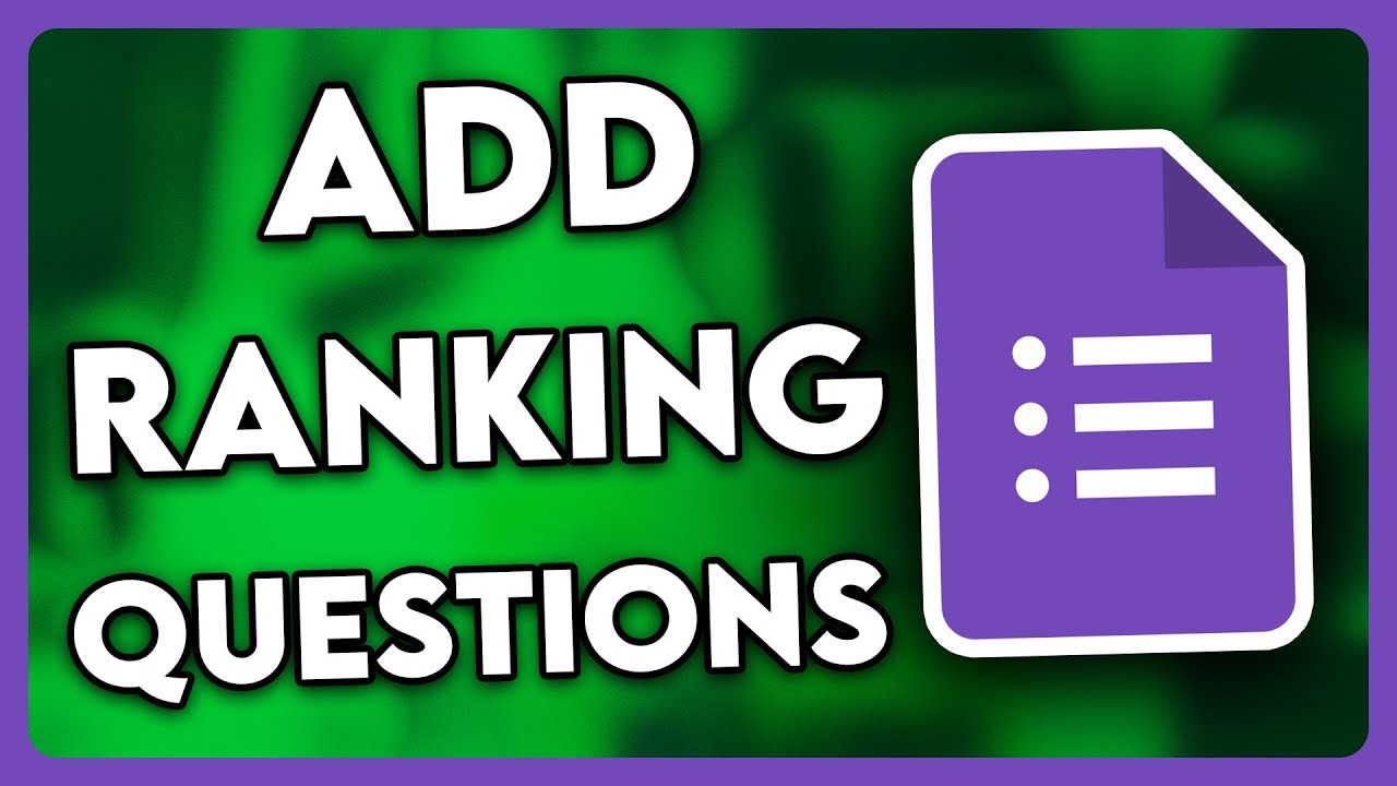 How to Add Ranking Questions in Google Form (2025) - YouTube