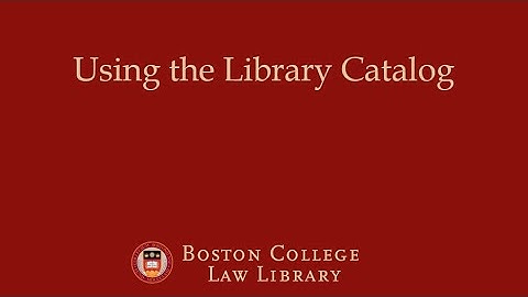 Using the Library Catalog