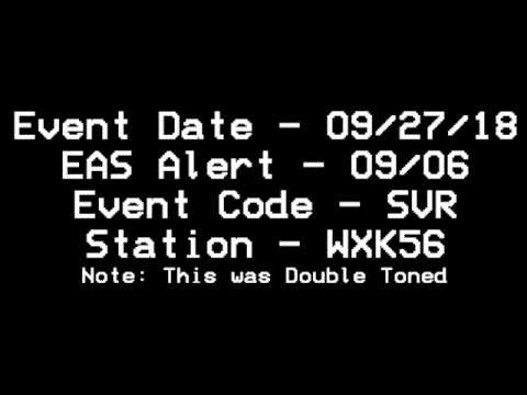 EAS Alert Compilation - 09/27/18 (EAS Alerts 09/05-07) - YouTube