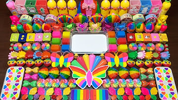 SATISFYING WITH CLAY PIPING BAG AND CLAY AND GLITTER ! Mixing Random Things Into GLOSSY Slime #2344