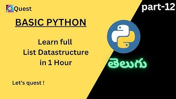 List in Python Telugu Quest #pythonprogramming #pythontelugu #letsquest #list #basicpython