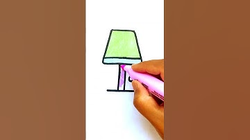 Table Lamp Drawing & Coloring for Kids | Lamp Drawing for Children #TableLampDrawing #kidsshorts