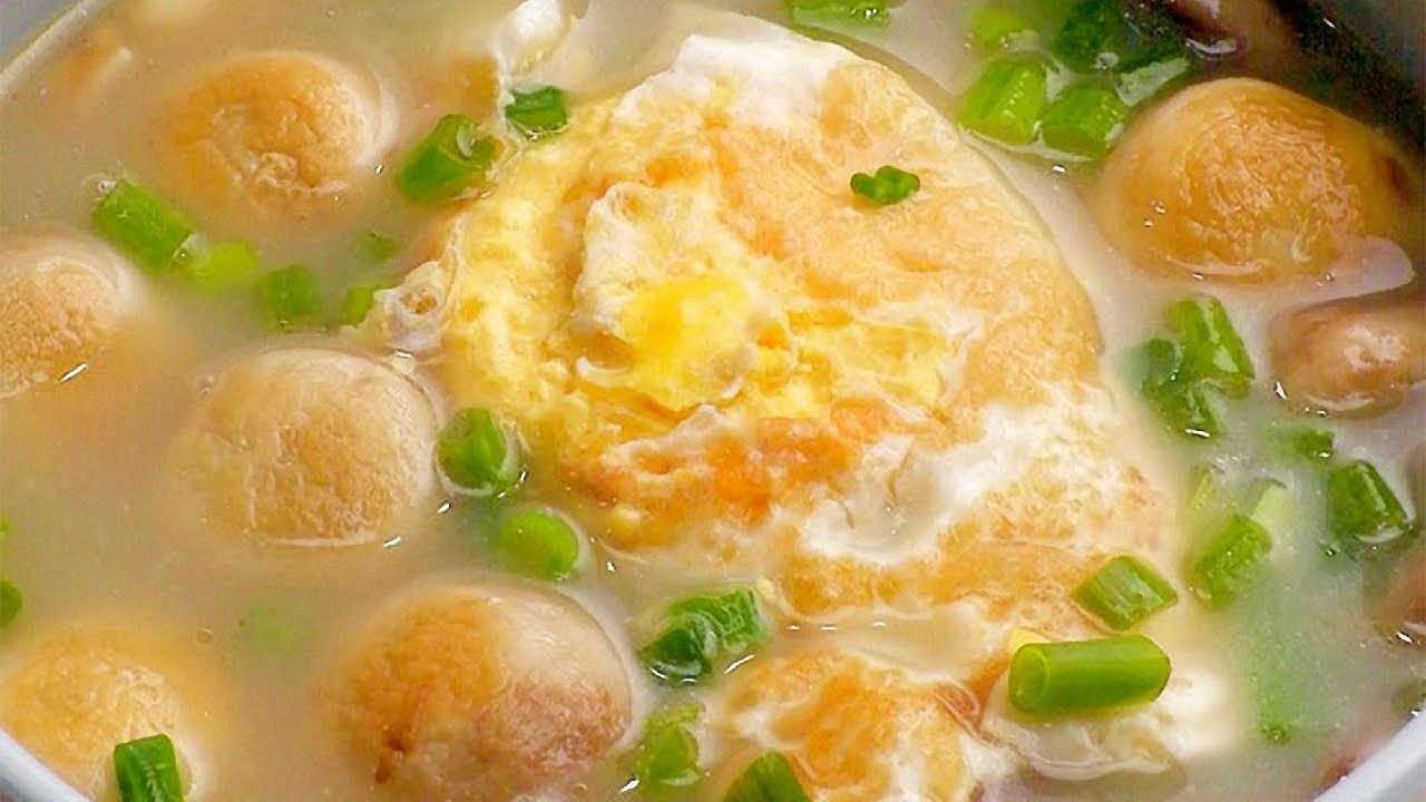 【口蘑煎蛋汤】 简单又健康 味道鲜到骨子里！
