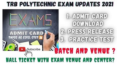 How to Download tn trb ADMIT CARD/hall ticket 2021|PRESS RELEASE & MOCK| polytechnic trb hallticket