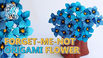 ORIGAMI FLOWER 💙🌼💙🌻 How to make a FORGET-ME-NOT flower - Origami/papercraft TUTORIAL 💙