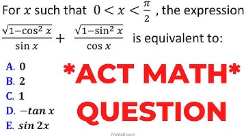 ACT Practice Question | How to Find the Value of Trigonometric problems |  Step-by-Step Tutorial