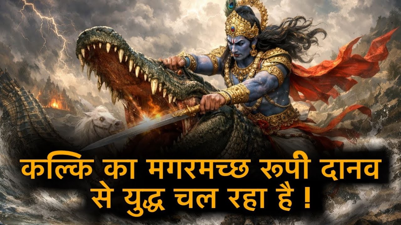 कल्कि का मगरमच्छ रूपी दानव से युद्ध चल रहा है ! || Deepak Yadav 