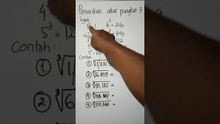 Cara cepat dan mudah penarikan akar pangkat 3 #pangkat3 #penarikanakar