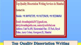 Top Quality Dissertation Writing Services in Mumbai