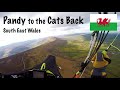 Paragliding Wales XC. Pandy to the Cats Back in the Black Mountains National Park -  HD 1080p