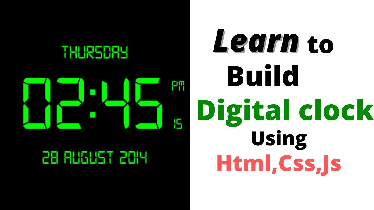 Create a Digital Clock Using HTML, CSS, JavaScript | How to create