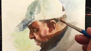 Zimou Tan | Art | Small watercolor portrait painting demo.