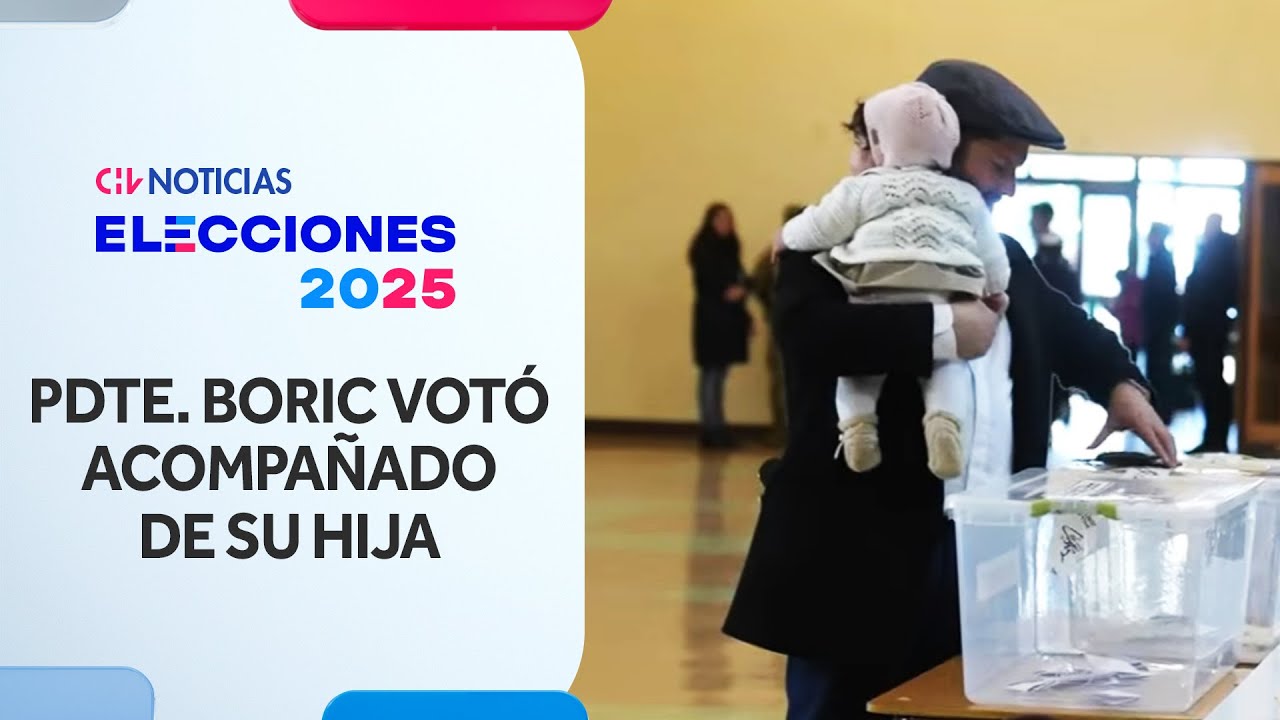 Con Violeta en brazos: Pdte. Boric llegó a votar con su hija en Punta ...