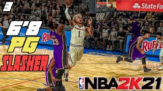 NBA 2K21 MyCareer Gameplay 6'8 Point Guard Slasher Dunk On Lebron James With HOF Contact Finisher