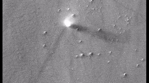 Mars Dust Devil at a Lake