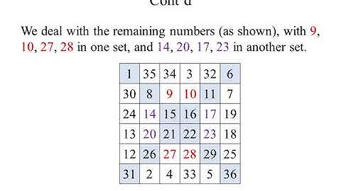Constructing a 6x6 Magic Square