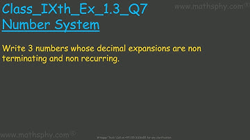 NON TERMINATING AND NON RECURRING NUMBERS, NUMBER SYSTEMS CLASS 9 EX 1.3 Q7 NCERT