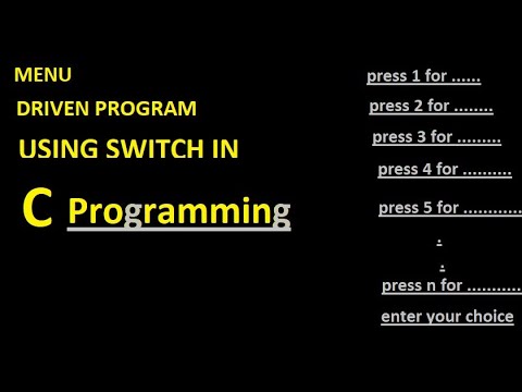 Menu driven program using switch Statement in C || 'C' Language - YouTube