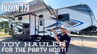 Toy Hauler for the Party Host! | 2021 Keystone Fuzion 379