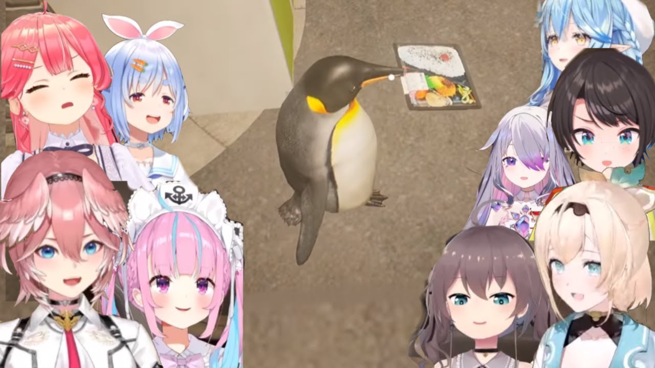 Hololive Members reaction to The Shoplifting Penguin (eng sub)