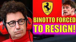 Mattia Binotto FORCED OUT by Ferrari 😳 F1 News