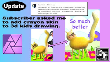 5 Min Update Add Crayon skin to 3D. Affinity Photo beginner tutorial