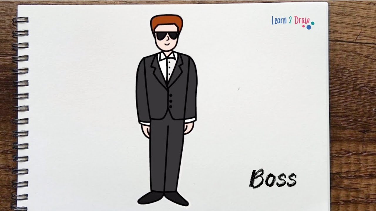 How to draw a BOSS 🤵‍♂ Simple method - Easy Drawing Videos from Learn 2 ...